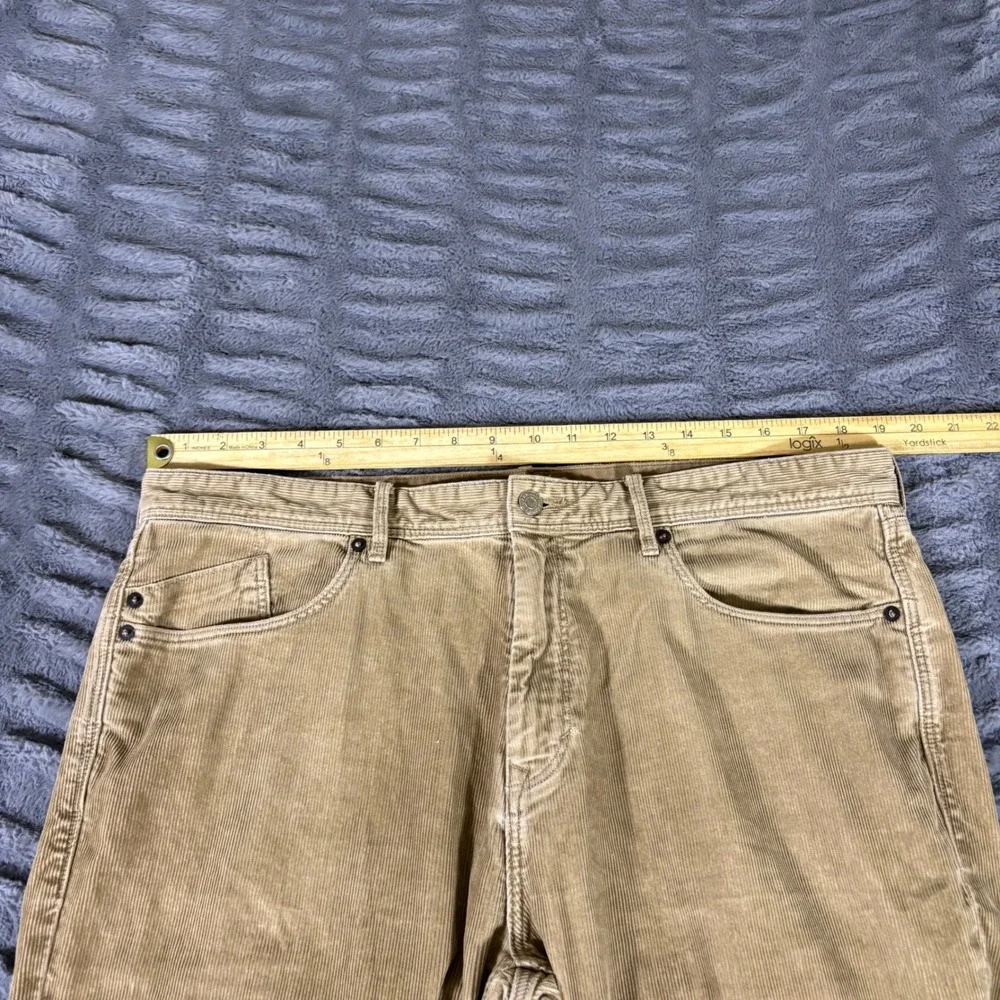 Banana Republic Mens Straight Fit Corduroy Pants Tan Khaki 36x32 Pima Cotton